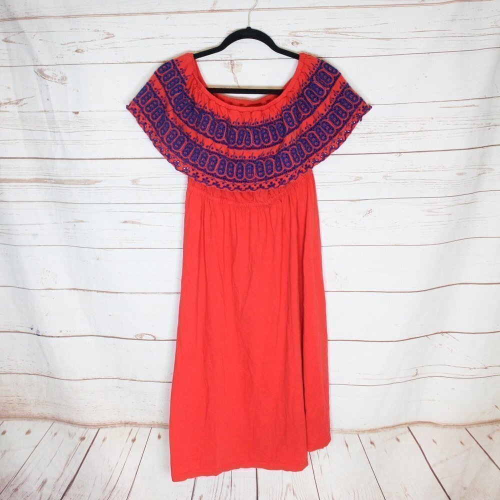 ASOS Red And Blue Maxi Sundress Sleeveless Scoop Neck